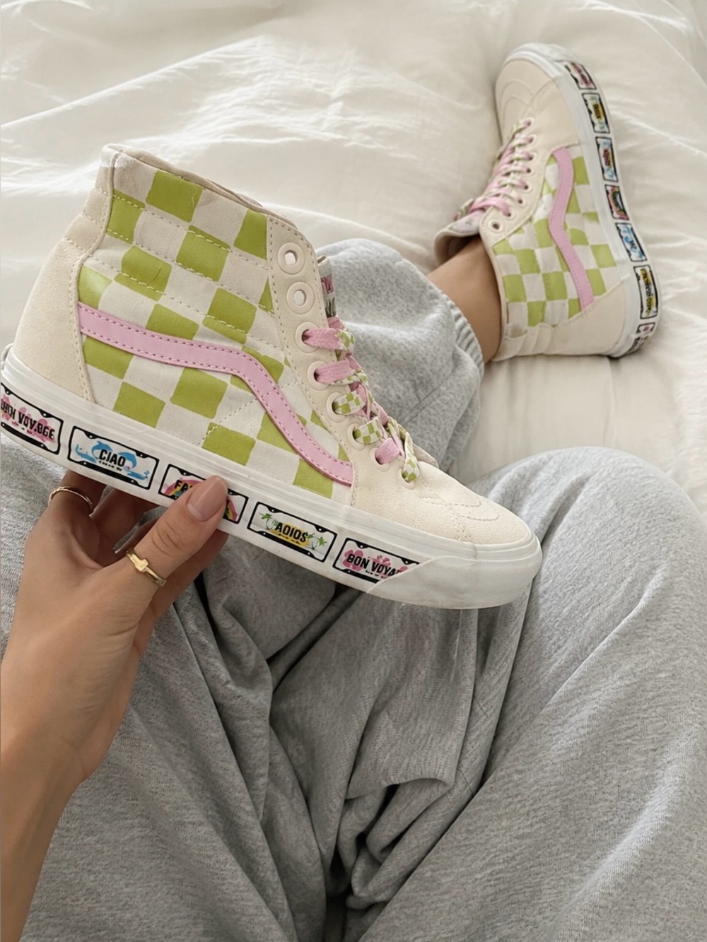 Vans x Emma Mulholland SK8-Hi Tapered “Whimsical Checkerboard” Sneakers Size 10
